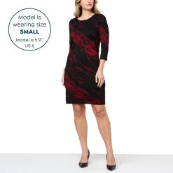 Nina Leonard 3/4-Sleeve Jewel Neck Sweater Dress -Dresses Shop nina leonard 34 sleeve jewel neck sweater dress d 20221021091248957809352 alt10