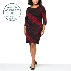 Nina Leonard 3/4-Sleeve Jewel Neck Sweater Dress -Dresses Shop nina leonard 34 sleeve jewel neck sweater dress d 20221021091252067809352 alt20