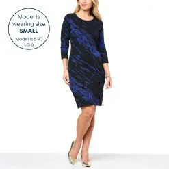 Nina Leonard 3/4-Sleeve Jewel Neck Sweater Dress -Dresses Shop nina leonard 34 sleeve jewel neck sweater dress d 2022102109125455809352 alt12