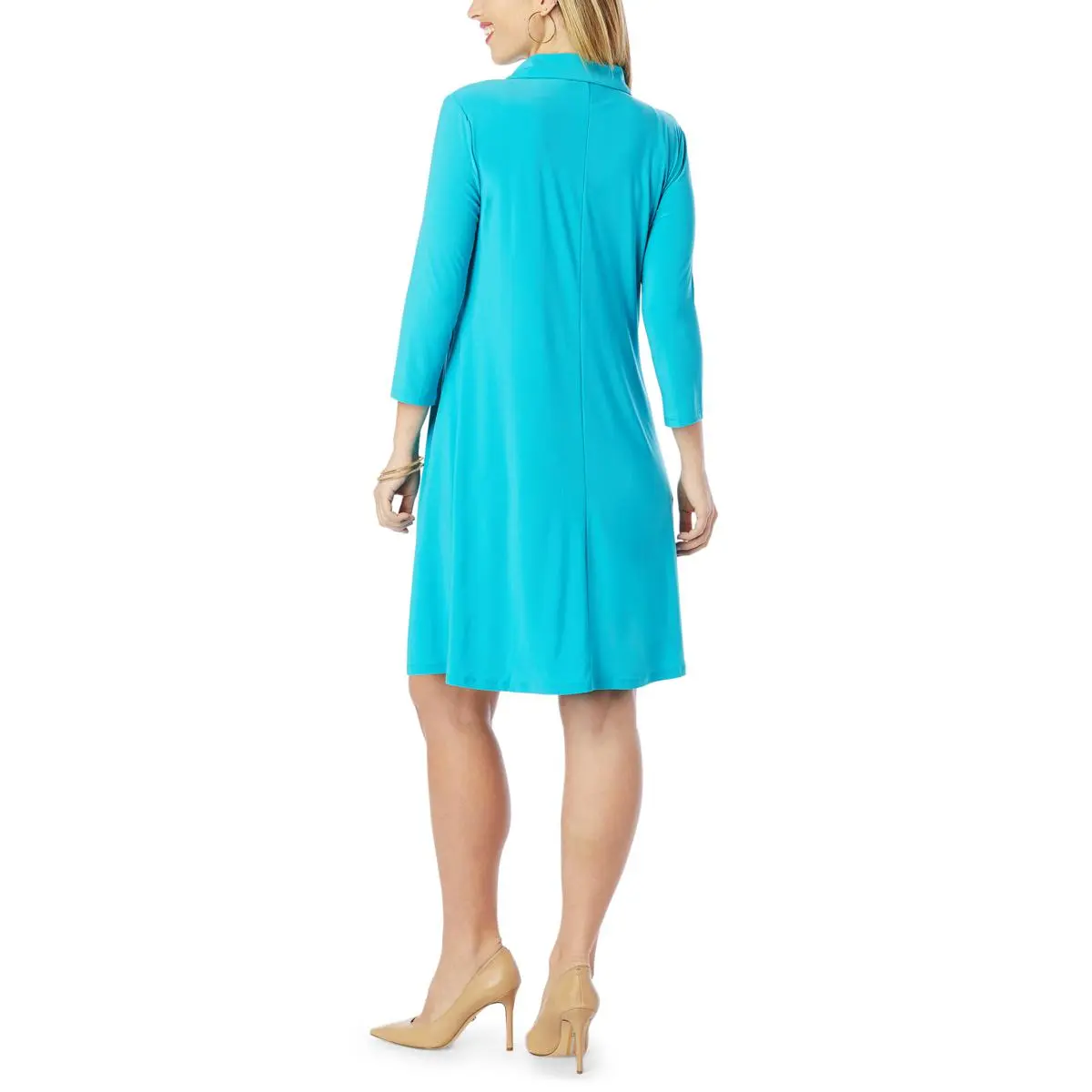 Nina Leonard 3/4-Sleeve Trapeze Shirt Dress 5 Nina Leonard 3/4-Sleeve Trapeze Shirt Dress - Image 3