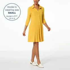 Nina Leonard 3/4-Sleeve Trapeze Shirt Dress 9 Nina Leonard 3/4-Sleeve Trapeze Shirt Dress -Dresses Shop nina leonard 34 sleeve trapeze shirt dress d 2023011114501506778916 alt14