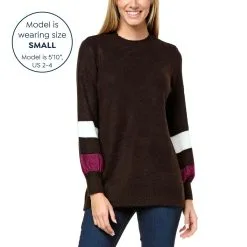 Nina Leonard Balloon Sleeve Pullover Sweater With Stripe Detail -Dresses Shop nina leonard balloon sleeve pullover sweater with strip d 2022110712023521809355 alt10