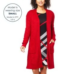 Nina Leonard Cable Knit Cardigan With Pockets -Dresses Shop nina leonard cable knit cardigan with pockets d 20220829125038663796410 alt14