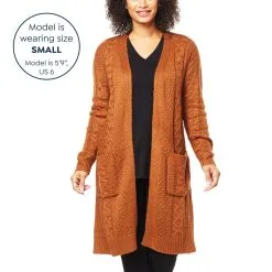 Nina Leonard Cable Knit Cardigan With Pockets -Dresses Shop nina leonard cable knit cardigan with pockets d 2022082912504843796410 alt13