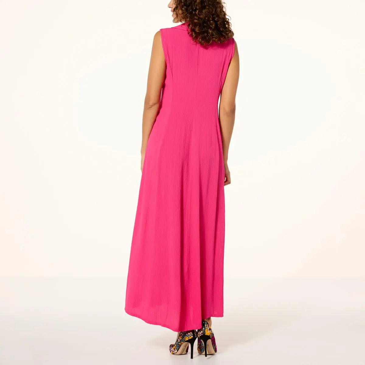 Nina Leonard Collared V-Neck Maxi Dress 4 Nina Leonard Collared V-Neck Maxi Dress - Image 2