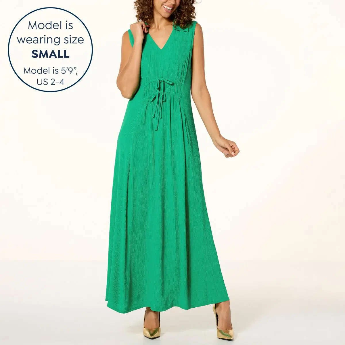 Nina Leonard Collared V-Neck Maxi Dress 6 Nina Leonard Collared V-Neck Maxi Dress - Image 4