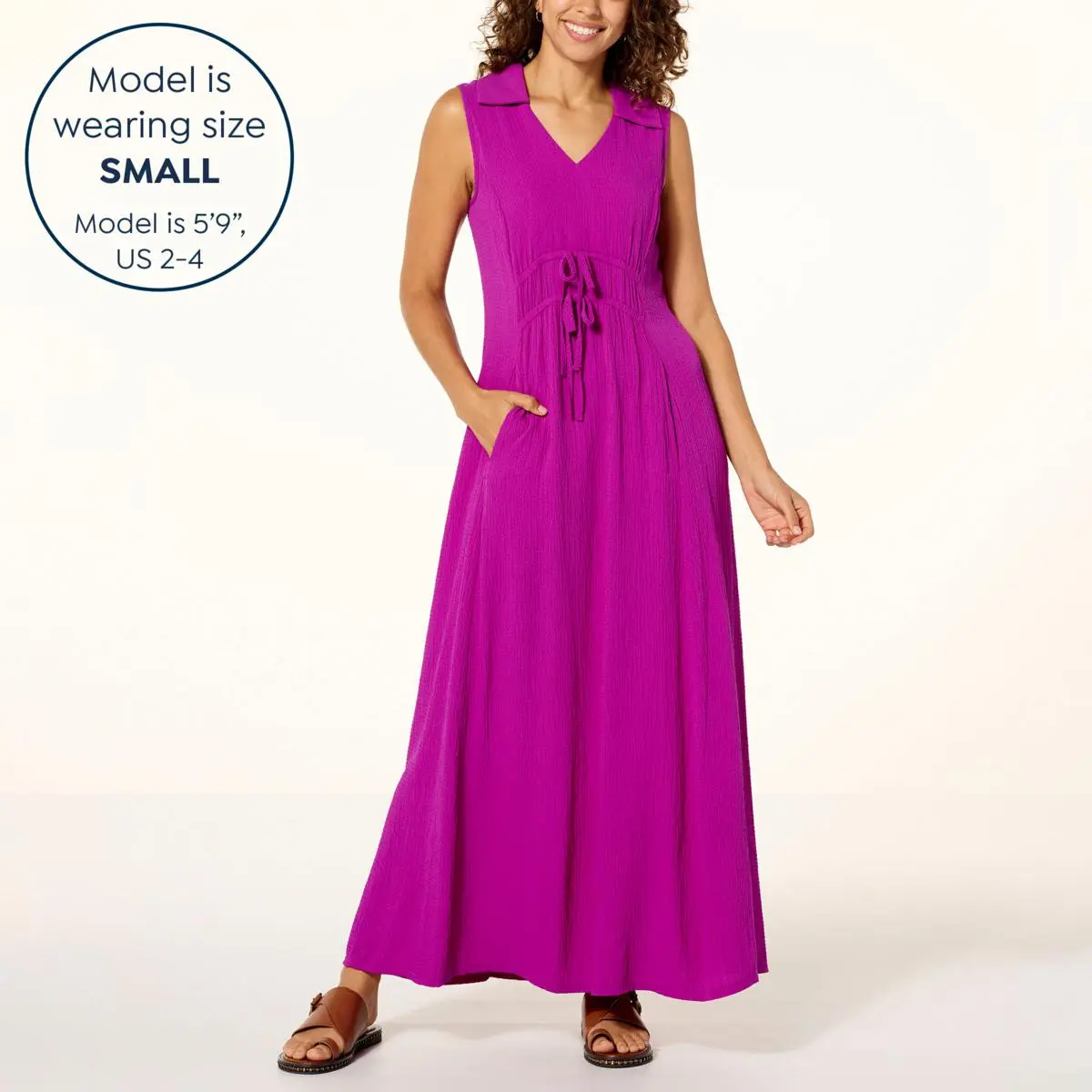 Nina Leonard Collared V-Neck Maxi Dress 7 Nina Leonard Collared V-Neck Maxi Dress - Image 5