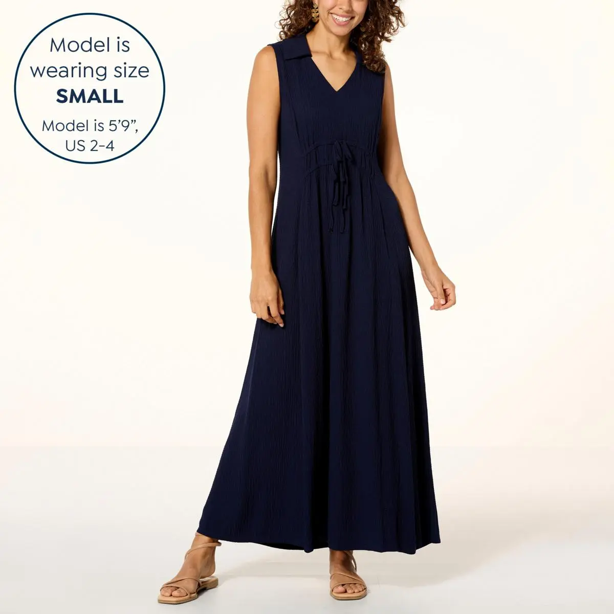 Nina Leonard Collared V-Neck Maxi Dress 8 Nina Leonard Collared V-Neck Maxi Dress - Image 6