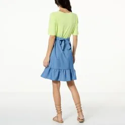 Nina Leonard Mixed Media Tiered Dress -Dresses Shop nina leonard mixed media tiered dress d 20230404132350807825214 alt1