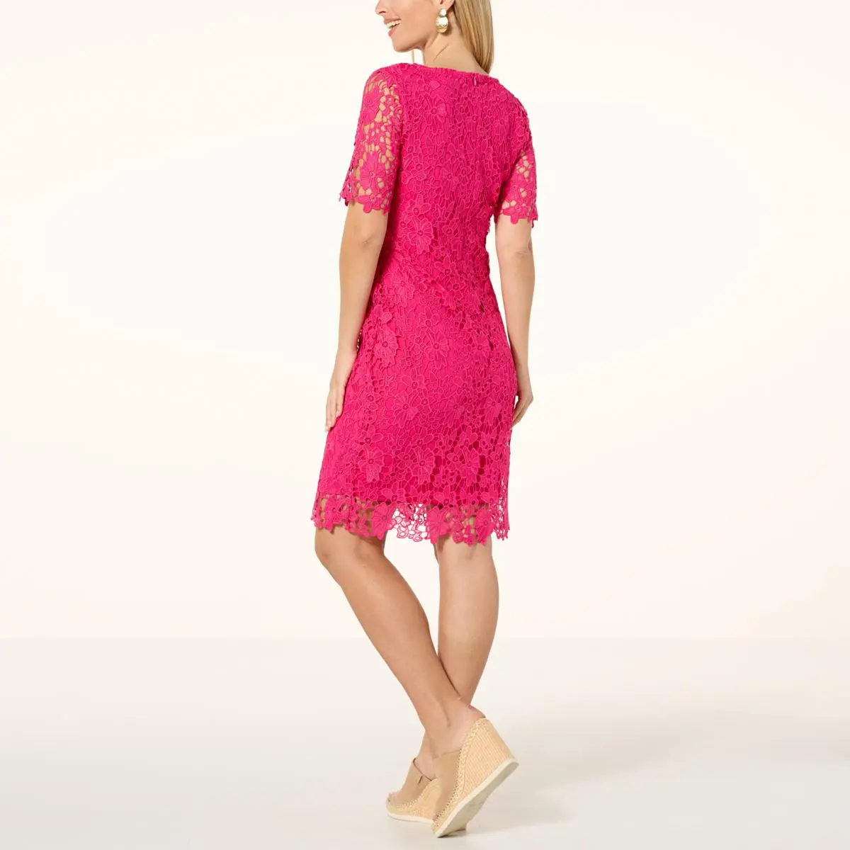 Nina Leonard Scallop Hem Lace Sheath Dress 4 Nina Leonard Scallop Hem Lace Sheath Dress - Image 2