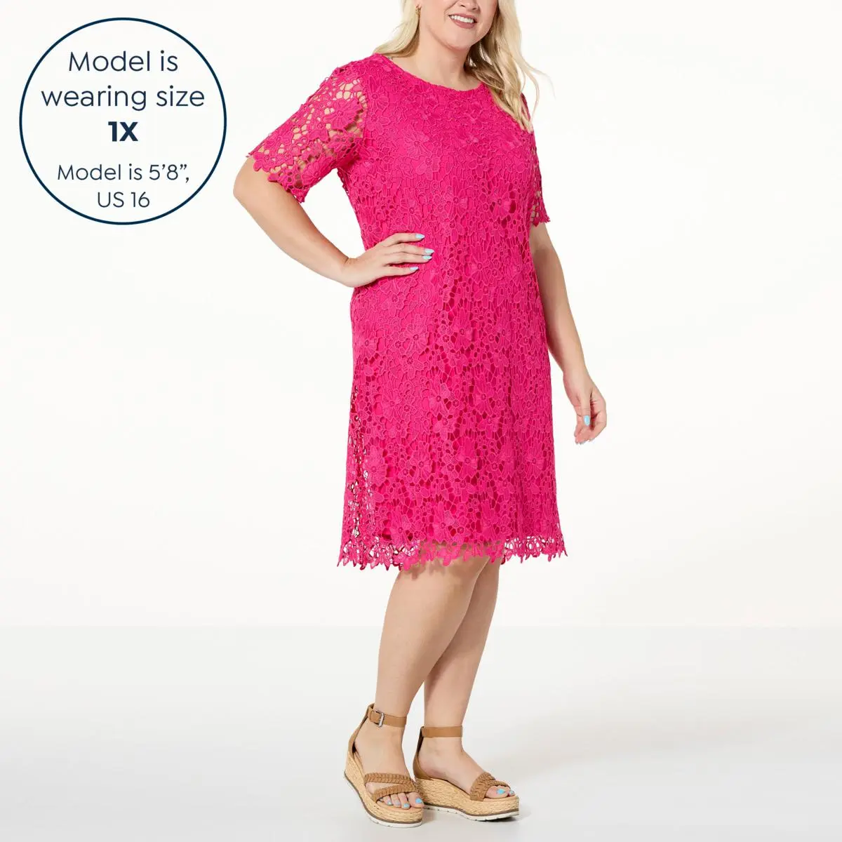 Nina Leonard Scallop Hem Lace Sheath Dress 9 Nina Leonard Scallop Hem Lace Sheath Dress - Image 7