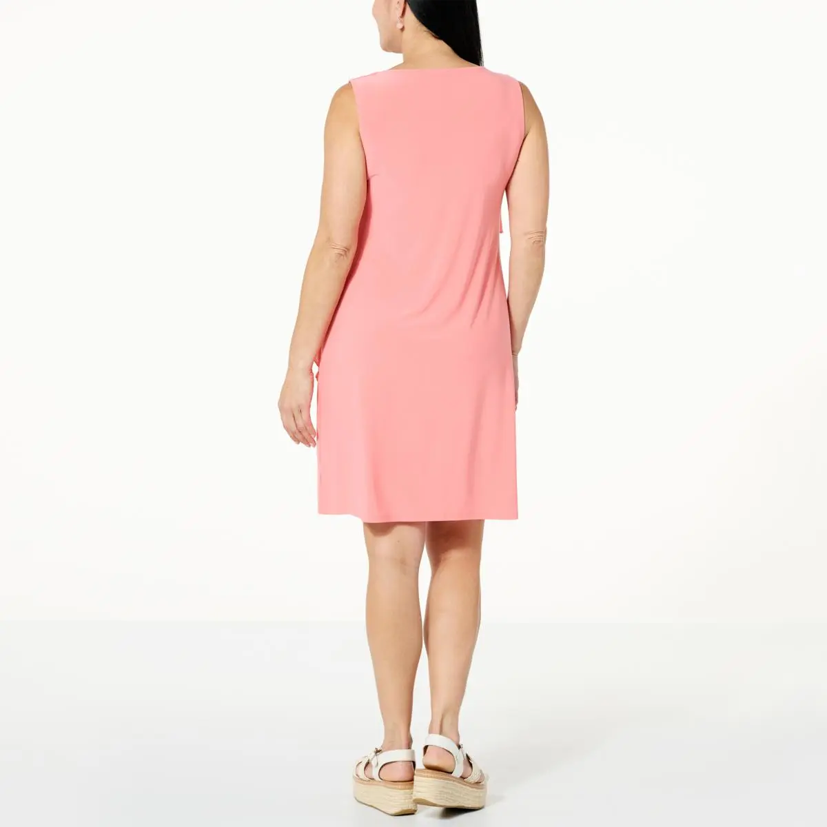 Nina Leonard Sleeveless Dress With Cascading Chiffon Detail 4 Nina Leonard Sleeveless Dress With Cascading Chiffon Detail - Image 2