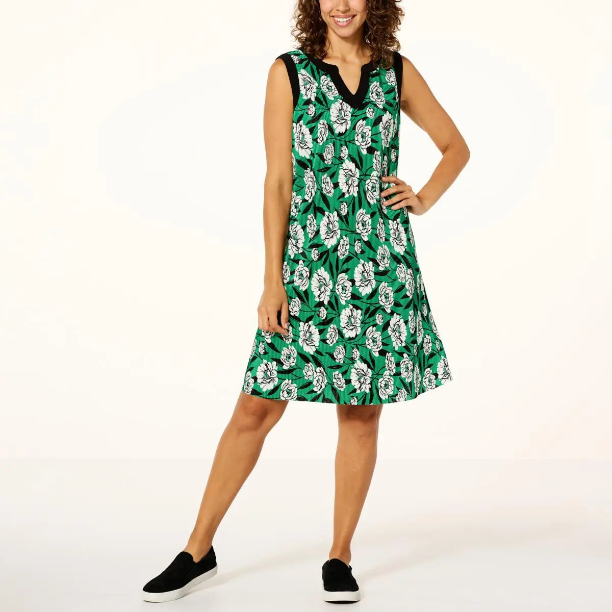 Nina Leonard Sleeveless Printed Float Dress 3 Nina Leonard Sleeveless Printed Float Dress