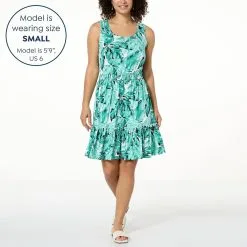 Nina Leonard Sleeveless Smocked Waist Dress -Dresses Shop nina leonard sleeveless smocked waist dress d 2023042114243333829227 alt10