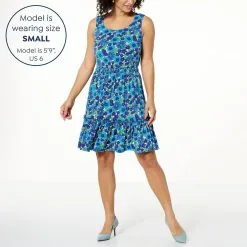 Nina Leonard Sleeveless Smocked Waist Dress -Dresses Shop nina leonard sleeveless smocked waist dress d 20230421142433447829227 alt12