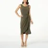 Nina Leonard Sleeveless Wrap Waist Midi Dress
