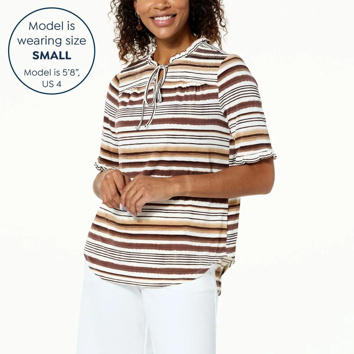 Nina Leonard Smocked Front Yoke Top 5 Nina Leonard Smocked Front Yoke Top - Image 3