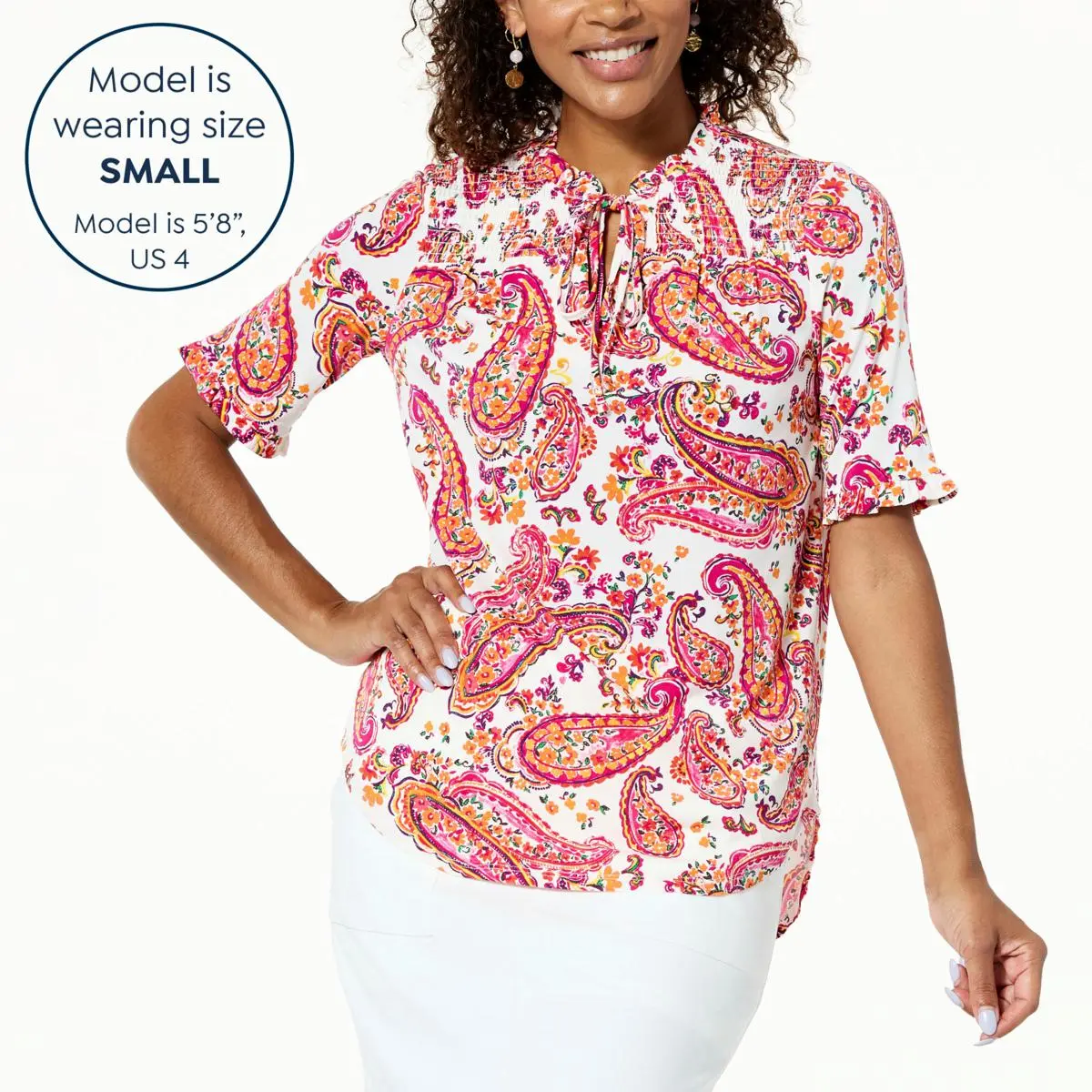 Nina Leonard Smocked Front Yoke Top 6 Nina Leonard Smocked Front Yoke Top - Image 4