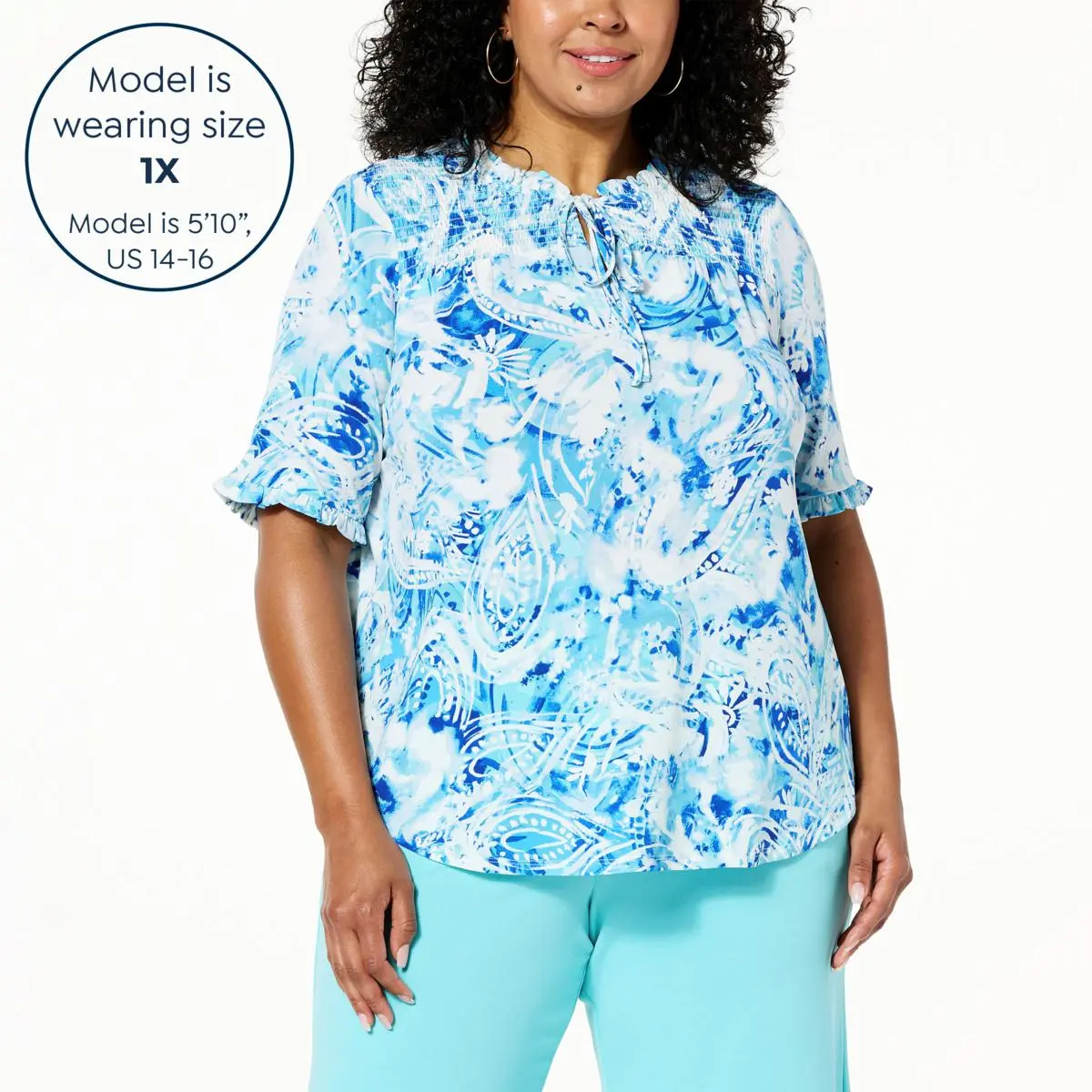 Nina Leonard Smocked Front Yoke Top 8 Nina Leonard Smocked Front Yoke Top - Image 6