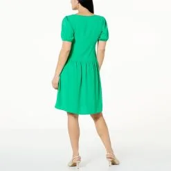 Nina Leonard Textured Wave Bubble-Sleeve Dress -Dresses Shop nina leonard textured wave bubble sleeve dress d 20230301144202643820998 alt1