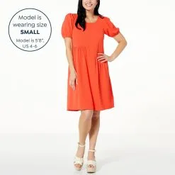 Nina Leonard Textured Wave Bubble-Sleeve Dress -Dresses Shop nina leonard textured wave bubble sleeve dress d 20230302173155820998 alt11