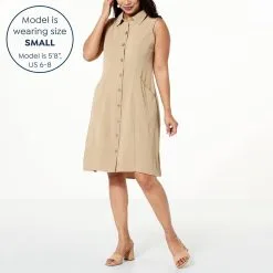 Nina Leonard Textured Wave Shirt Dress With Pockets -Dresses Shop nina leonard textured wave shirt dress with pockets d 2023032810371719823521 alt13