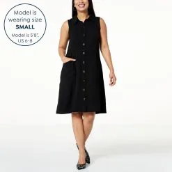 Nina Leonard Textured Wave Shirt Dress With Pockets -Dresses Shop nina leonard textured wave shirt dress with pockets d 2023032810371899823521 alt10