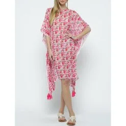 Raj Floral Kisses Tassel Tie Caftan