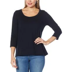 Skinnygirl Camille 3/4 Sleeve Jersey Knit Tee