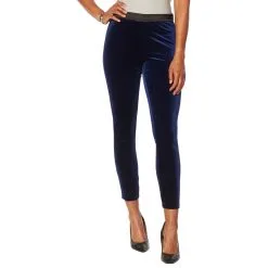 Skinnygirl Marleigh Pull-On Stretch Velvet Slim Ankle Pant