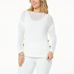 WynneCollection Framed Mesh Sweater