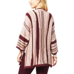 WynneCollection Tri-Color Intarsia Cotton Knit Topper -Dresses Shop wynnecollection tri color intarsia cotton knit topper d 2022083109445837799796 alt1