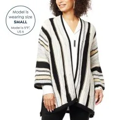 WynneCollection Tri-Color Intarsia Cotton Knit Topper -Dresses Shop wynnecollection tri color intarsia cotton knit topper d 20220831163237737799796 alt11