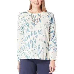WynneLayers Brushstroke Animal Print Box Sweater