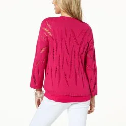 WynneLayers Cotton Moving Pointelle Stitch Sweater -Dresses Shop wynnelayers cotton moving pointelle stitch sweater d 20230330111637443823618 alt1