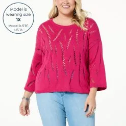 WynneLayers Cotton Moving Pointelle Stitch Sweater -Dresses Shop wynnelayers cotton moving pointelle stitch sweater d 2023033112242169823618 alt21