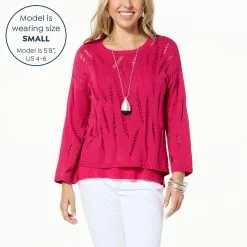 WynneLayers Cotton Moving Pointelle Stitch Sweater -Dresses Shop wynnelayers cotton moving pointelle stitch sweater d 20230403145103647823618 alt14