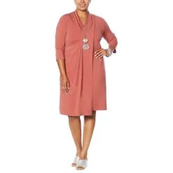 WynneLayers Matte Jersey 3/4 Sleeve Overlay Dress -Dresses Shop wynnelayers matte jersey 34 sleeve overlay dress d 2021080608294358763874 alt20