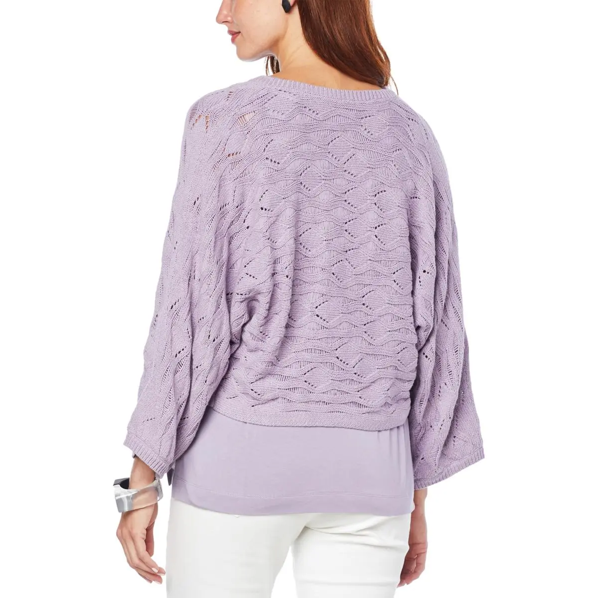 WynneLayers Open Stitch Sweater Knit Popover 5 WynneLayers Open Stitch Sweater Knit Popover - Image 3
