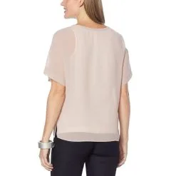 WynneLayers Short-Sleeve Chiffon Tee With Pocket -Dresses Shop wynnelayers short sleeve chiffon tee with pocket d 2021080909024161763897 alt1