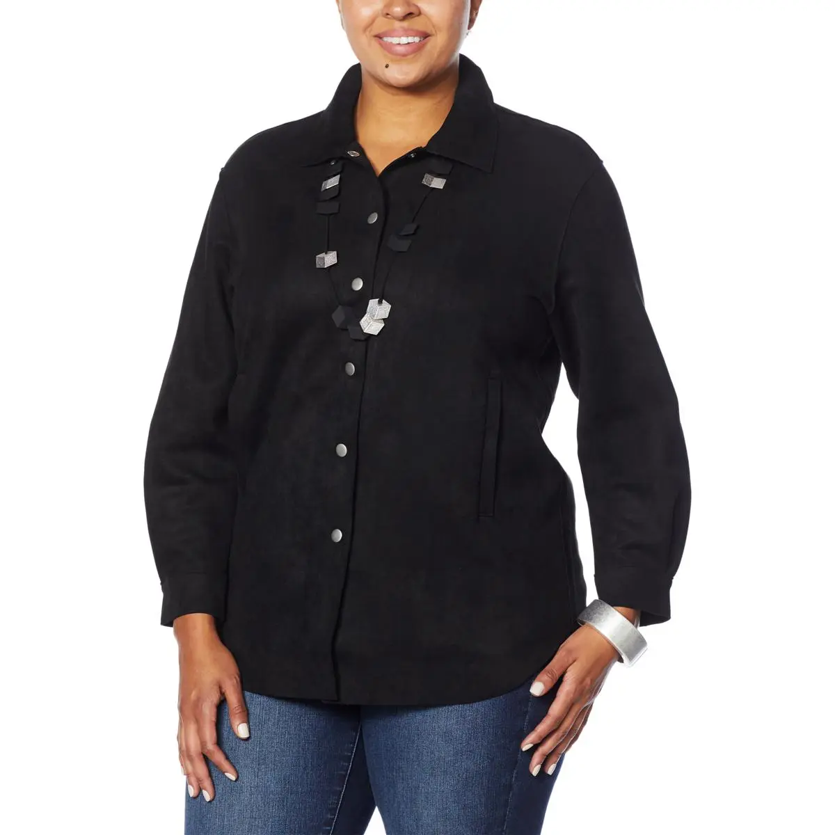 WynneLayers Stretch Faux Suede Shirt Jacket 9 WynneLayers Stretch Faux Suede Shirt Jacket - Image 7