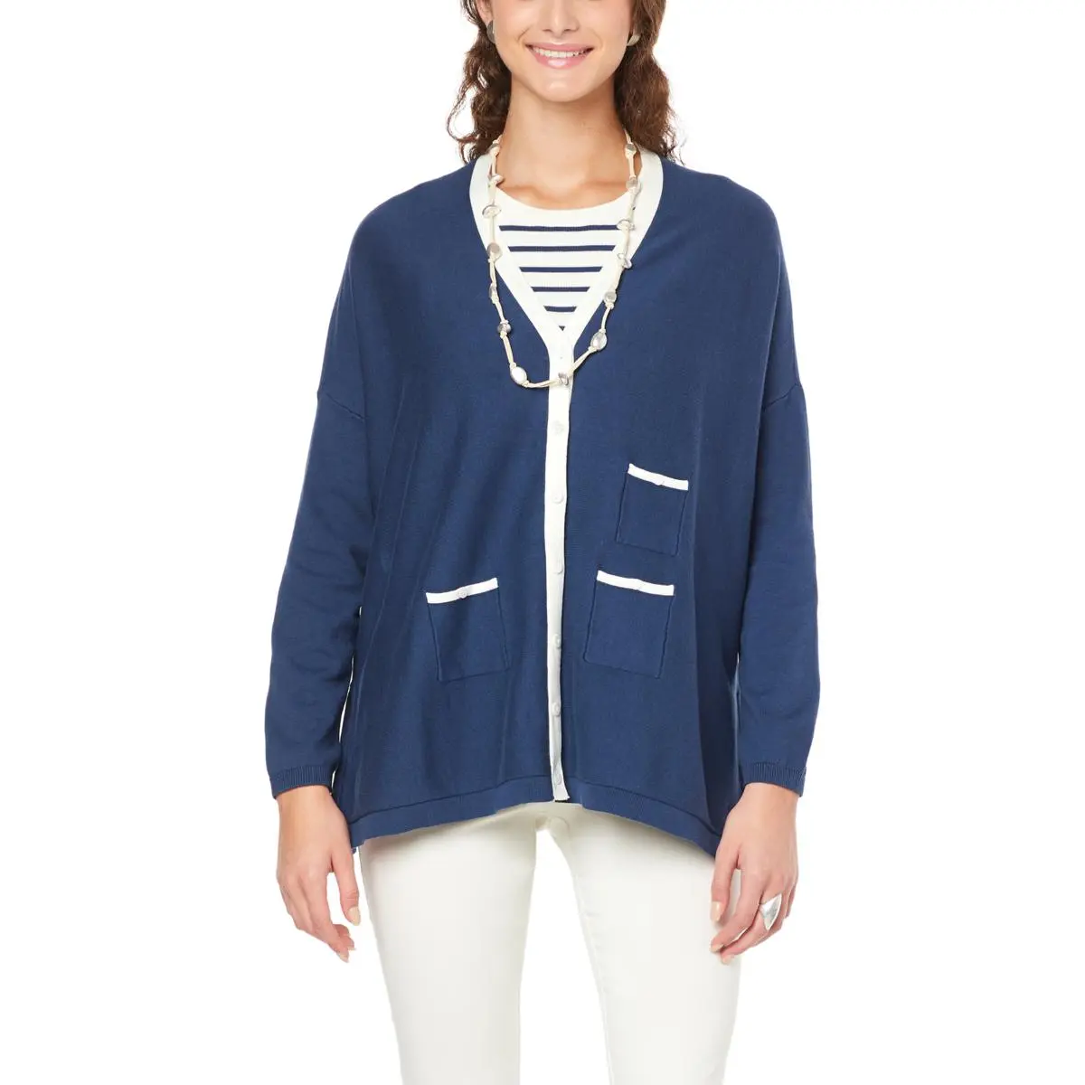 WynneLayers Unstructured Cardigan With Contrast Pocket 3 WynneLayers Unstructured Cardigan With Contrast Pocket